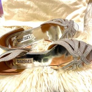 COPY - BADGLEY MISCHKA silver d’orsay heels
